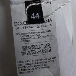 Pre Owned Dolce & Gabbana White Jersey DG Love Foil Print T-Shirt M
