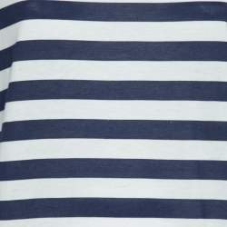 Pre Owned Dolce & Gabbana White & Blue Striped Cotton Tank Top M