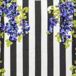 Pre Owned توب دولتشي أند غابانا مونوكروم مخطط مزخرف بترصيع صغير براق بدون أكمام مقاس صغير