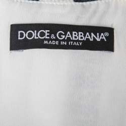 Pre Owned توب دولتشي أند غابانا مونوكروم مخطط مزخرف بترصيع صغير براق بدون أكمام مقاس صغير