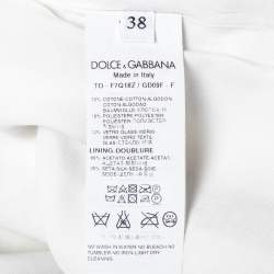 Pre Owned توب دولتشي أند غابانا مونوكروم مخطط مزخرف بترصيع صغير براق بدون أكمام مقاس صغير