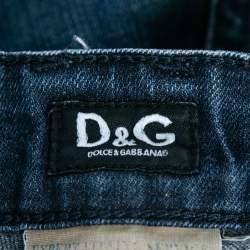 Pre Owned Dolce & Gabbana Blue Cotton Straight Fit Jeans XS 