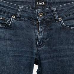 Pre Owned Dolce & Gabbana Blue Cotton Straight Fit Jeans XS 