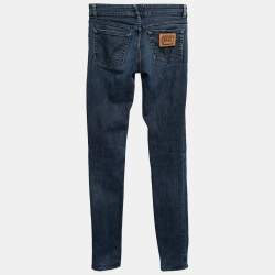 Pre Owned Dolce & Gabbana Blue Cotton Straight Fit Jeans XS 