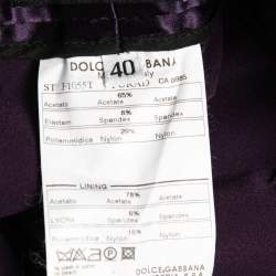 Pre Owned Dolce & Gabbana Purple Satin Slim Fit Single Breasted Blazer & Pant Suit S