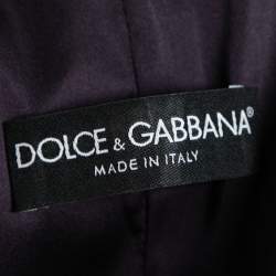 Pre Owned Dolce & Gabbana Purple Satin Slim Fit Single Breasted Blazer & Pant Suit S