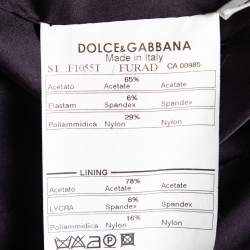 Pre Owned Dolce & Gabbana Purple Satin Slim Fit Single Breasted Blazer & Pant Suit S