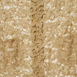 Pre Owned Dolce & Gabbana Beige Floral Lace Fabric Top M