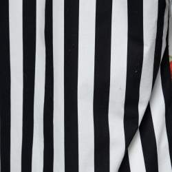 Pre Owned Dolce & Gabbana Monochrome Striped Rose Printed T-shirt S