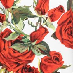 Pre Owned Dolce & Gabbana Monochrome Striped Rose Printed T-shirt S