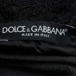 Dolce & Gabbana Black Floral Lace Elasticized Waist Sleeveless Jumpsuit S