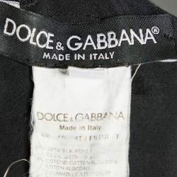 Pre Owned Dolce & Gabbana Black/Green Floral Print Silk Blend Sleeveless Dress S