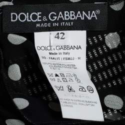 Pre Owned Dolce & Gabbana Black/White Polka Dot Print Georgette Oversized Top M