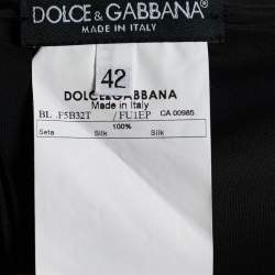Pre Owned Dolce & Gabbana Black Silk Top M