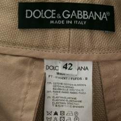 Pre Owned Dolce & Gabbana Beige Cotton Trouser M