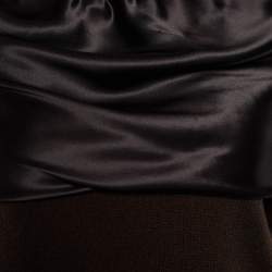 Pre Owned Dolce & Gabbana Brown Cashmere & Silk Draped Neck Sweater S