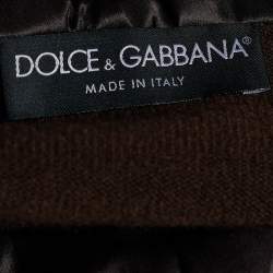 Pre Owned Dolce & Gabbana Brown Cashmere & Silk Draped Neck Sweater S