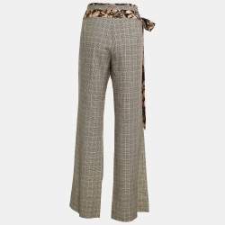 Pre Owned Dolce & Gabbana Beige Tartan Check Trousers L