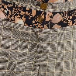 Pre Owned Dolce & Gabbana Beige Tartan Check Trousers L