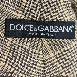 Pre Owned Dolce & Gabbana Beige Tartan Check Trousers L