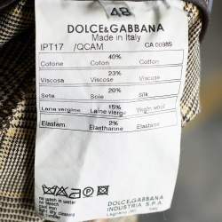 Pre Owned Dolce & Gabbana Beige Tartan Check Trousers L