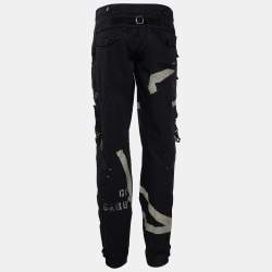 Pre Owned Dolce & Gabbana Black Cotton Cargo Pants L