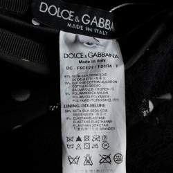 Pre Owned Dolce & Gabbana Black/White Polka Dot Silk Paneled Strapless Dress M