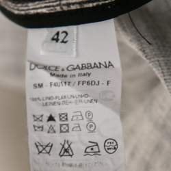 Pre Owned Dolce & Gabbana Monochrome Ancient Rome Printed Linen Skirt M