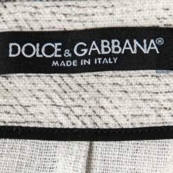 Pre Owned Dolce & Gabbana Monochrome Ancient Rome Printed Linen Skirt M