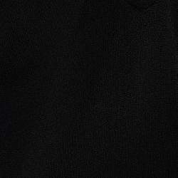 Pre Owned Dolce & Gabbana Black Knit Logo Detail Long Sleeve Top M