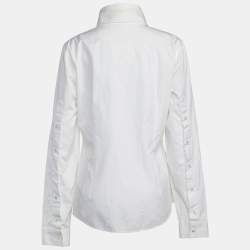 Pre Owned Dolce & Gabbana White Cotton Button Front Shirt L
