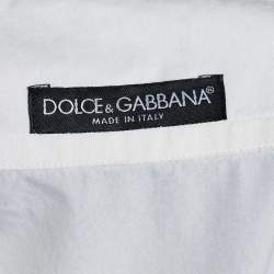 Pre Owned Dolce & Gabbana White Cotton Button Front Shirt L