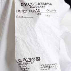 Pre Owned Dolce & Gabbana White Cotton Button Front Shirt L