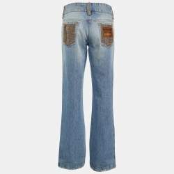 Pre Owned Dolce & Gabbana Blue Denim Embellished  Jeans  M/Waist 32"