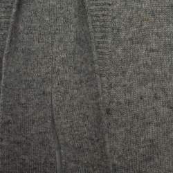 Pre Owned Dolce & Gabbana Grey Knit Tie Crystal Embellished Cardigan M
