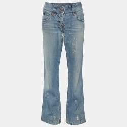 Pre Owned Dolce & Gabbana Blue Wash Denim Boot Cut Jeans M/Waist 30"