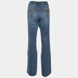 Pre Owned Dolce & Gabbana Blue Wash Denim Boot Cut Jeans M/Waist 30"