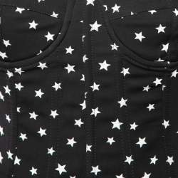 Pre Owned Dolce & Gabbana Black Start Printed Satin Corset Top S