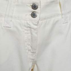 مملوكة مسبقًا Dolce & Gabbana Cream Denim Pocket Embellished Boot Cut Jeans L/Waist 32"
