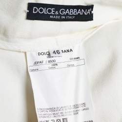 مملوكة مسبقًا Dolce & Gabbana Cream Denim Pocket Embellished Boot Cut Jeans L/Waist 32"