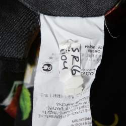 Pre Owned Dolce & Gabbana Black Silk Cocktail Print Button Front Pajama Shirt M
