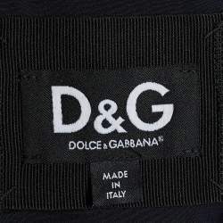 Pre Owned Dolce & Gabbana Blue Sequined Single Button Long Blazer M