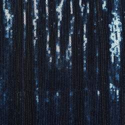 Pre Owned Dolce & Gabbana Blue Sequined Single Button Long Blazer M