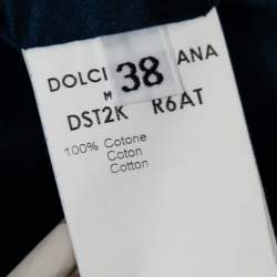 Pre Owned  Dolce & Gabbana Blue Cotton Pinstriped Suit Set S