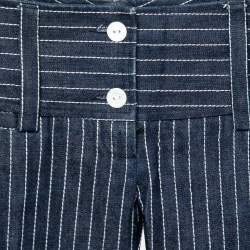 Pre Owned  Dolce & Gabbana Blue Cotton Pinstriped Suit Set S