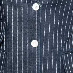 Pre Owned  Dolce & Gabbana Blue Cotton Pinstriped Suit Set S