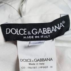 Pre Owned Dolce & Gabbana Multicolor Carretto Siciliano Print Poplin Midi Dress M
