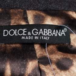Dolce & Gabbana Grey Wool Flared Double Breasted Coat S