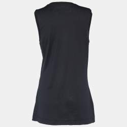 Pre Owned تانك توب دولتشي آند غابانا قطن أسود مزخرف مقاس متوسط - ميديوم 