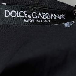 Pre Owned تانك توب دولتشي آند غابانا قطن أسود مزخرف مقاس متوسط - ميديوم 